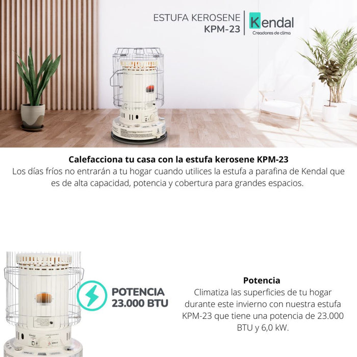 Estufa Parafina Mecha KPM-23 Blanco
