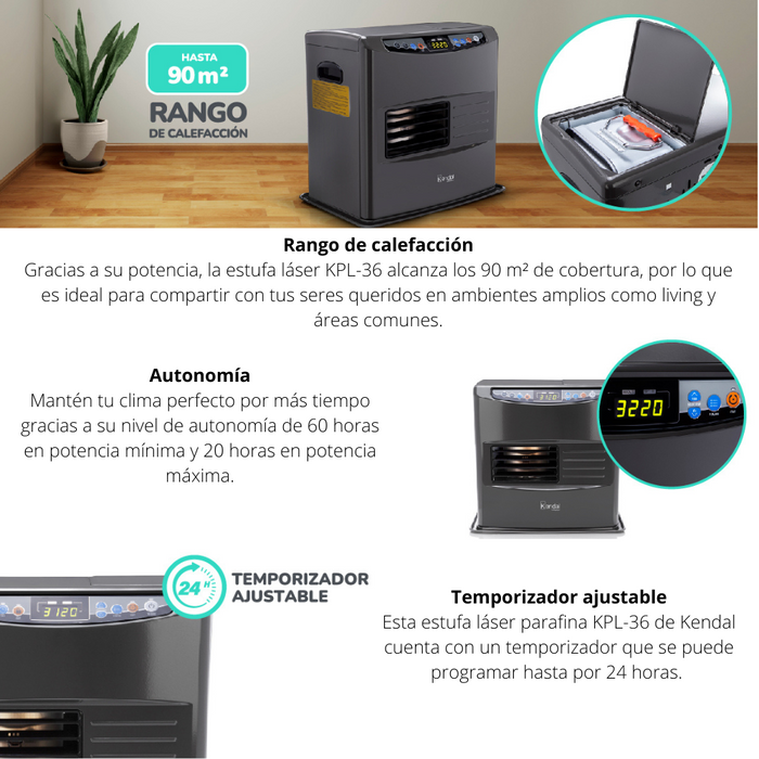 Estufa Parafina Laser 90 m2