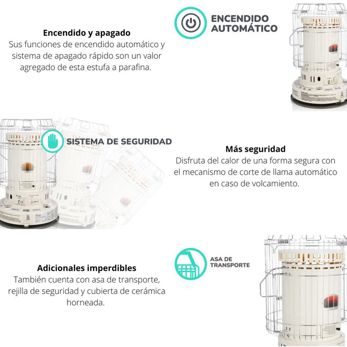 Estufa Parafina Mecha KPM-23 Blanco