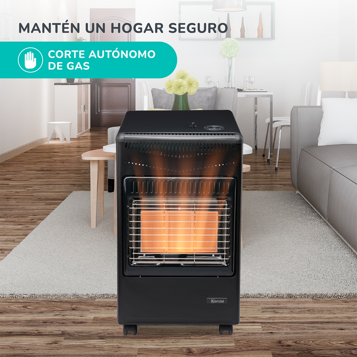 Estufa a Gas 5 a 15 kilos 3 Niveles- 60 m2 Negro