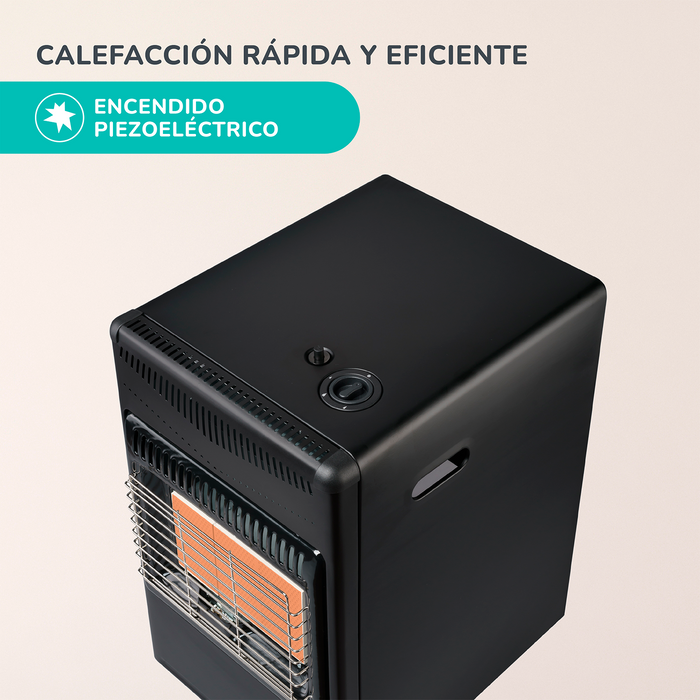 Estufa a Gas 5 a 15 kilos 3 Niveles- 60 m2 Negro