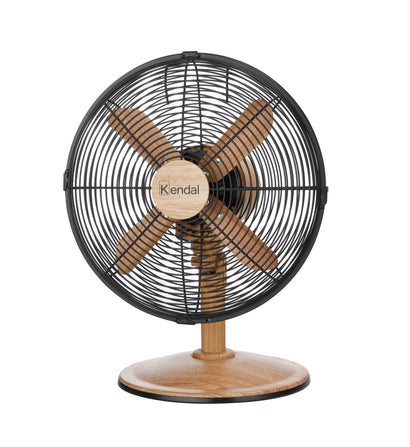 Ventilador de  Mesa 12" Metal Madera Clara