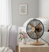 Ventilador de  Mesa 12" Metal Madera Clara