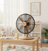 Ventilador de  Mesa 12" Metal Madera Clara
